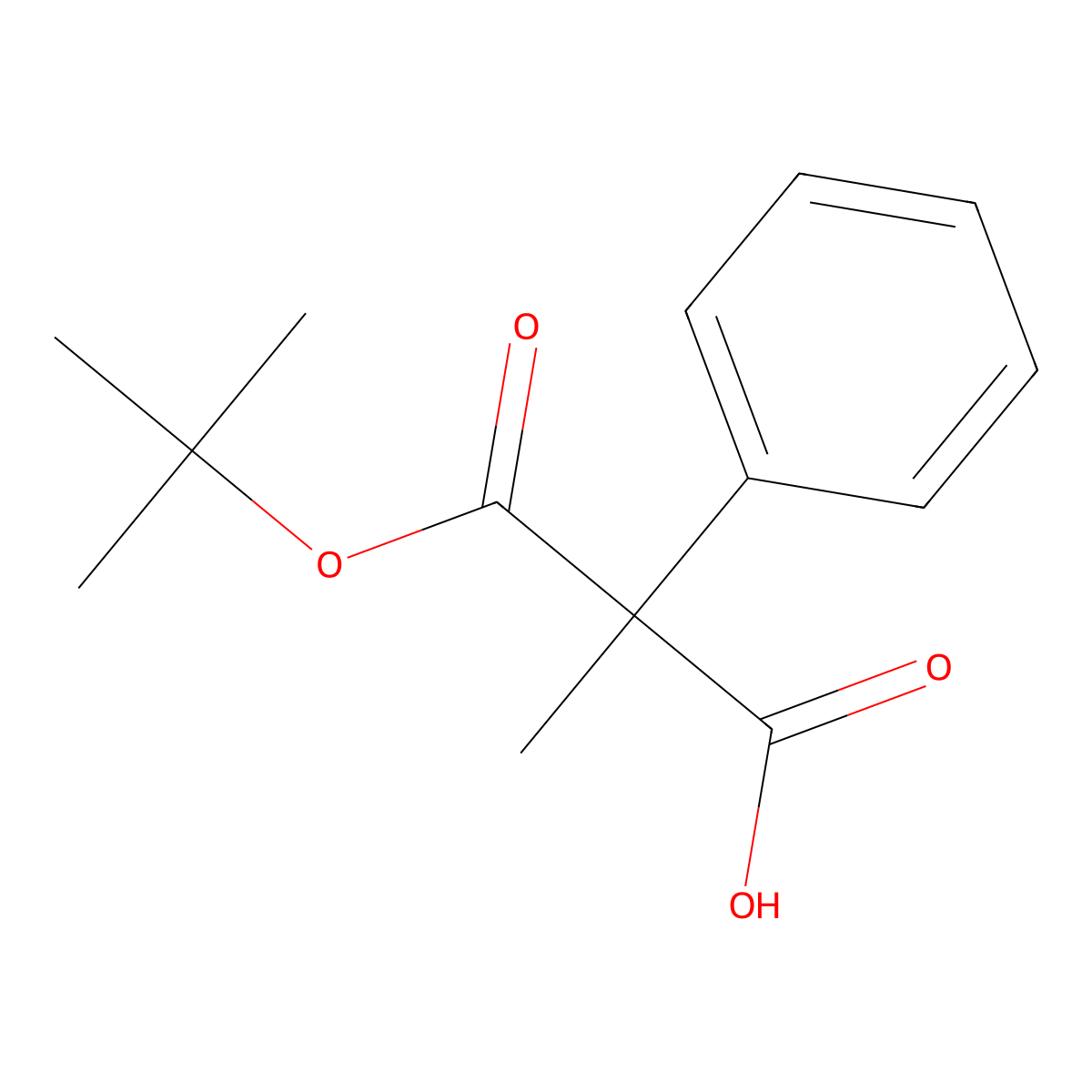 3-(Tert-butoxy)-2-methyl-3-oxo-2-phenylpropanoic acid molecular structure, CAS 1924669-94-2