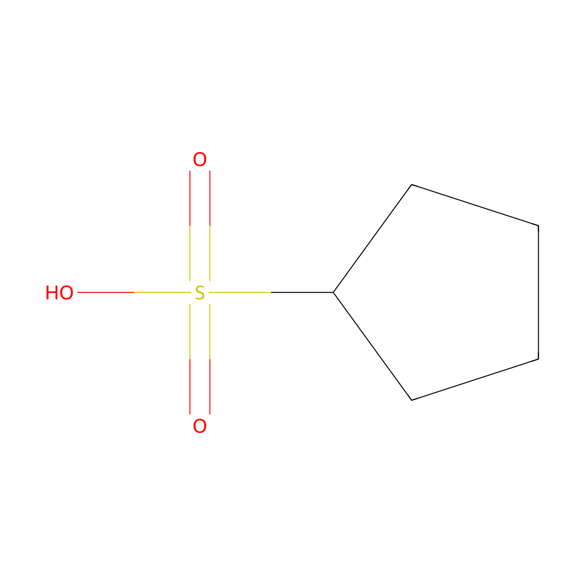 Cyclopentanesulfonic acid molecular structure, CAS 19247-73-5