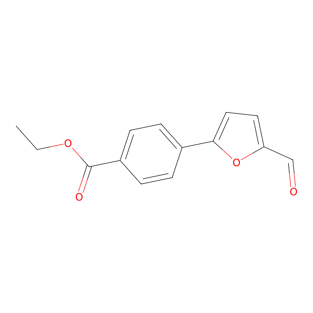 Benzoic acid, 4-(5-formyl-2-furanyl)-, ethyl ester molecular structure, CAS 19247-87-1