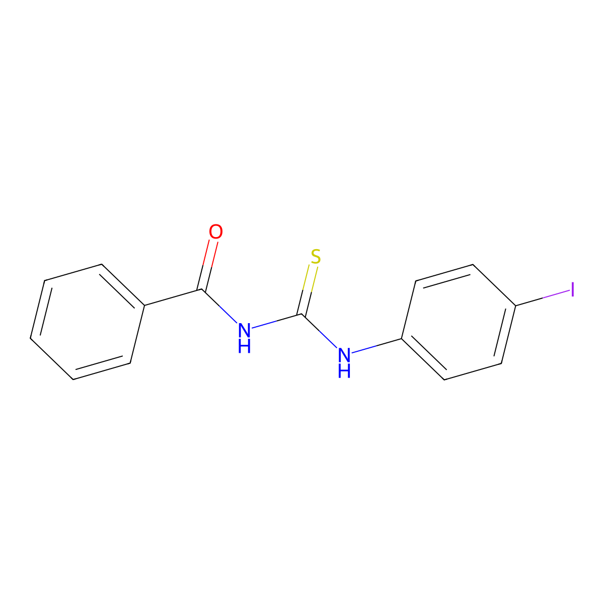 N-benzoyl-N'-(4-iodophenyl)thiourea molecular structure, CAS 19249-88-8