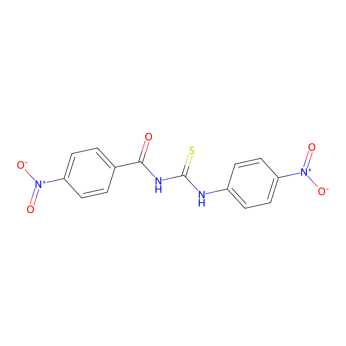 N-(4-nitrobenzoyl)-N'-(4-nitrophenyl)thiourea molecular structure, CAS 19249-95-7