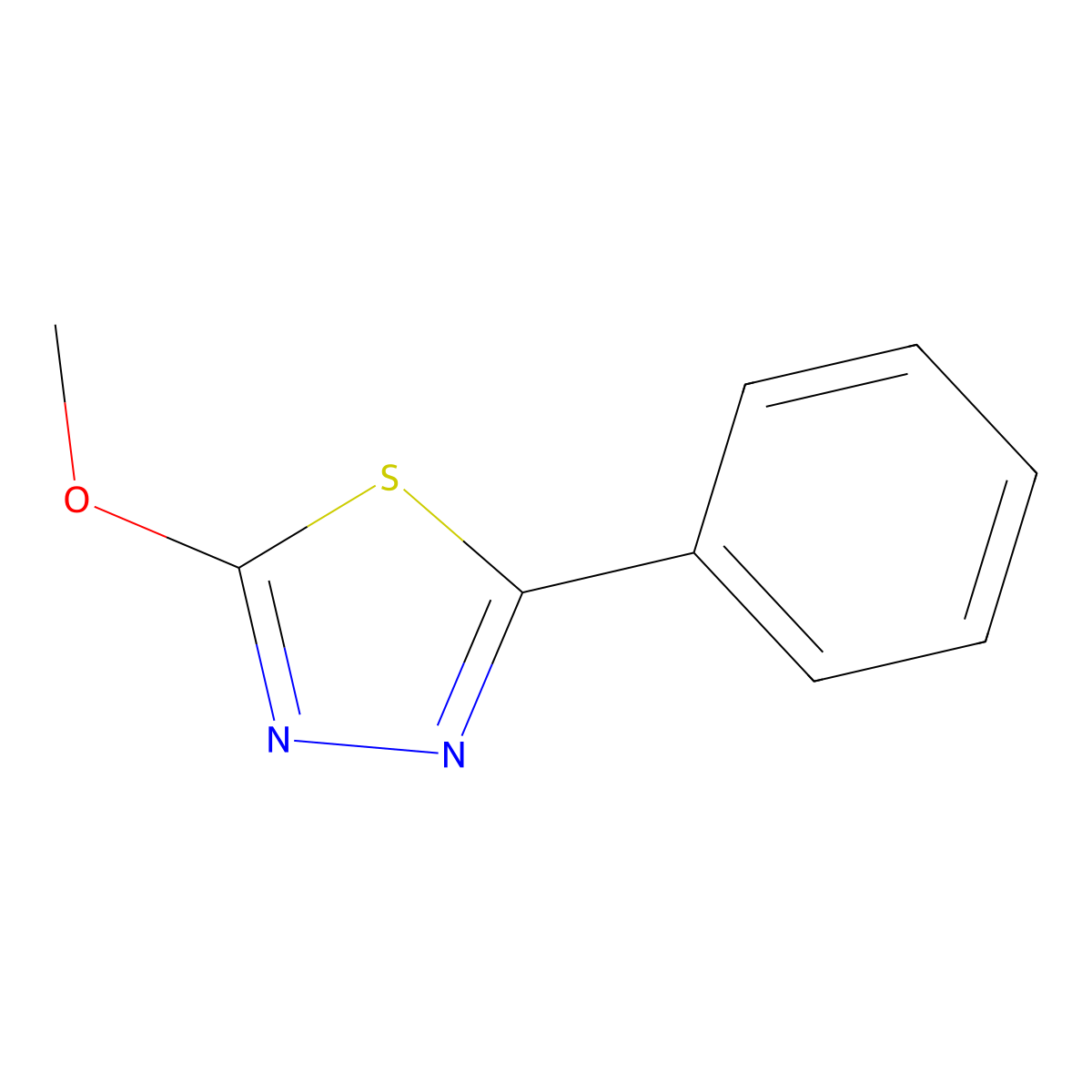 1,3,4-Thiadiazole, 2-methoxy-5-phenyl- molecular structure, CAS 1925-69-5