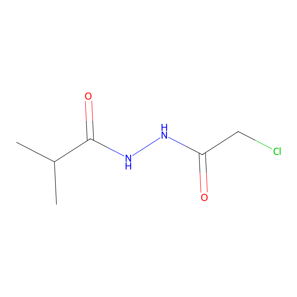 N'-(2-chloroacetyl)-2-methylpropanehydrazide molecular structure, CAS 1925-73-1