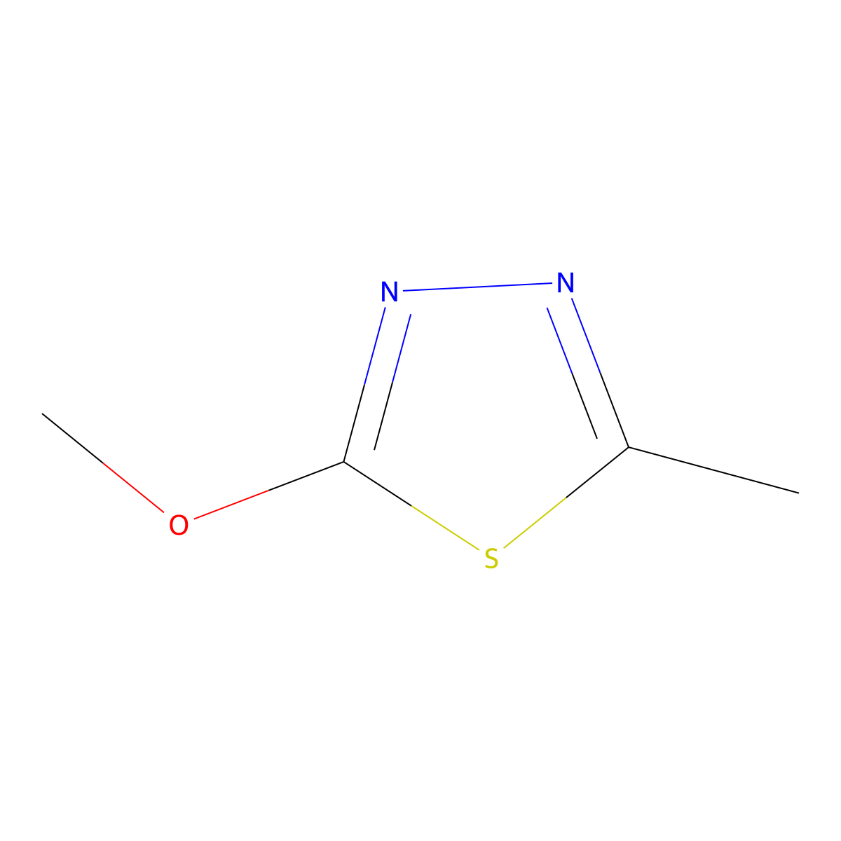 2-Methoxy-5-methyl-1,3,4-thiadiazole molecular structure, CAS 1925-76-4