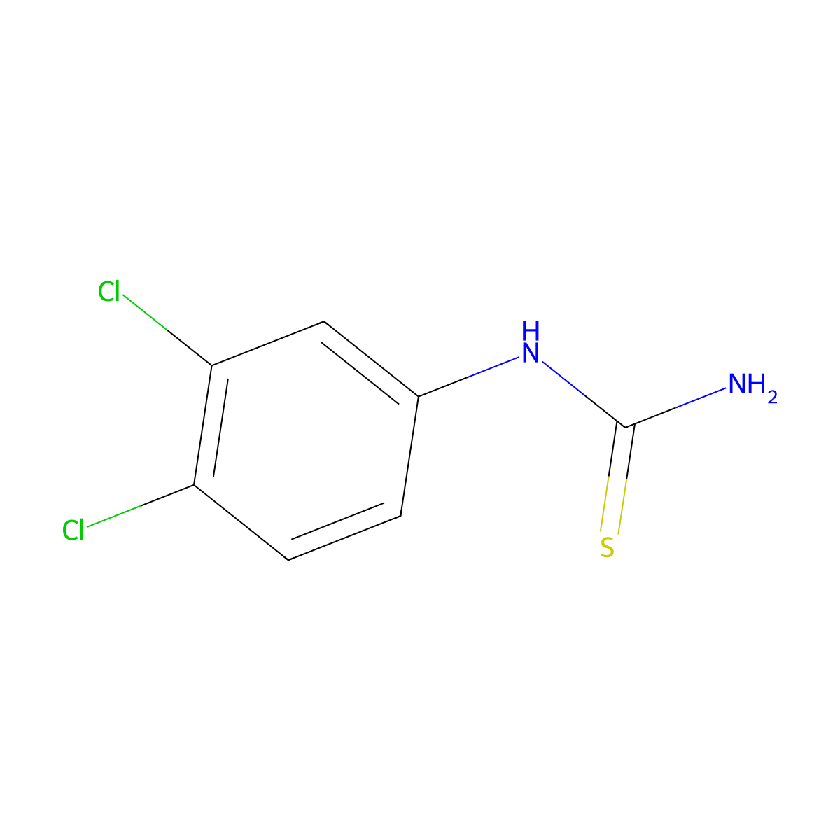 N-(3,4-Dichlorophenyl)thiourea molecular structure, CAS 19250-09-0