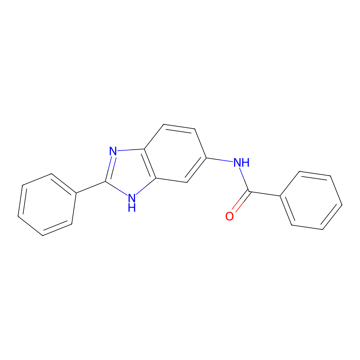 N-(2-phenyl-1H-benzimidazol-5-yl)benzamide molecular structure, CAS 19250-69-2