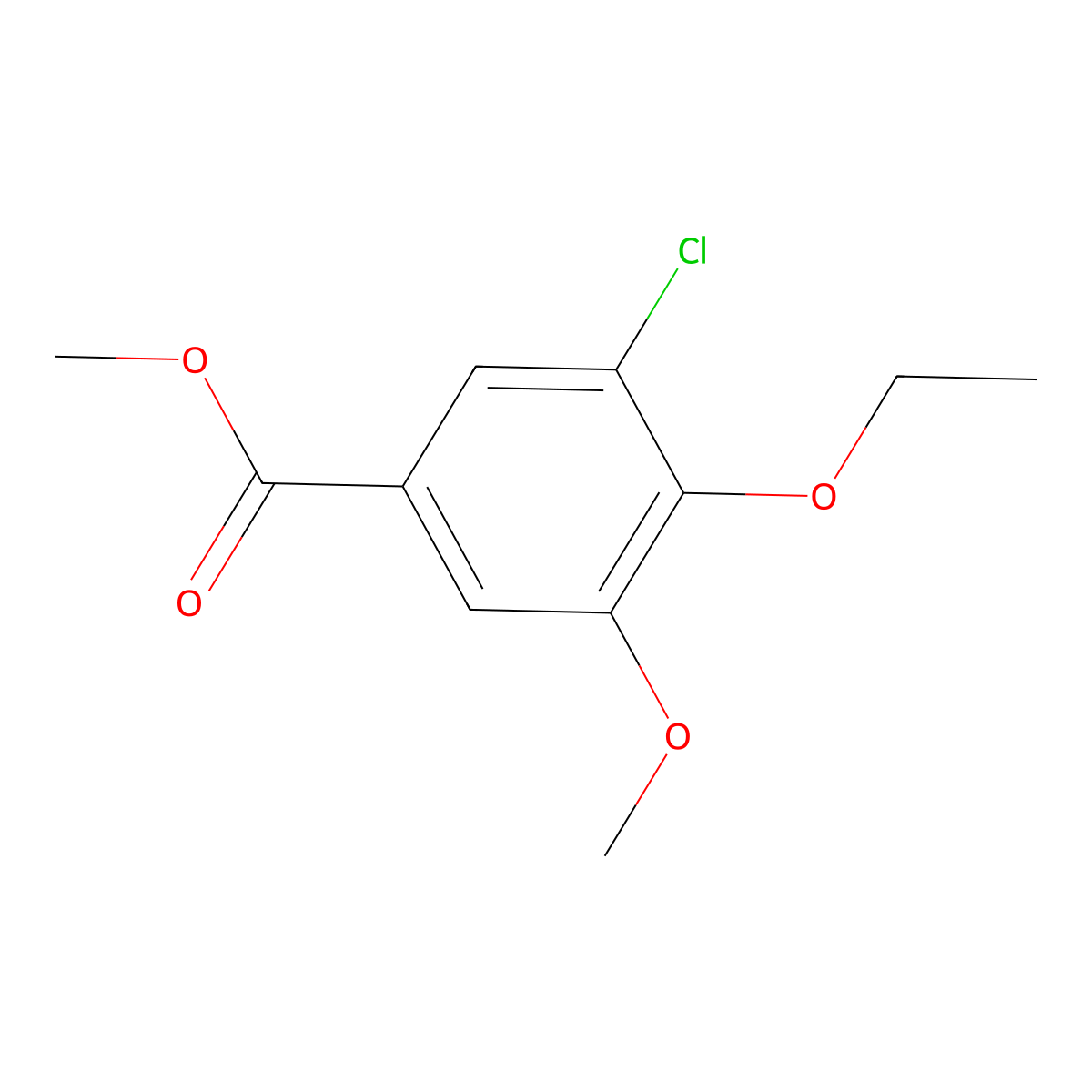Methyl 3-chloro-4-ethoxy-5-methoxybenzoate molecular structure, CAS 192512-44-0