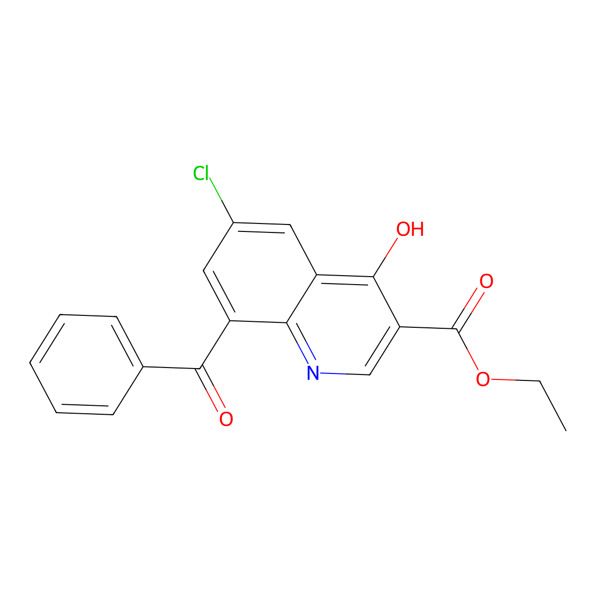 Ethyl 8-benzoyl-6-chloro-4-hydroxy-3-quinolinecarboxylate molecular structure, CAS 192513-59-0