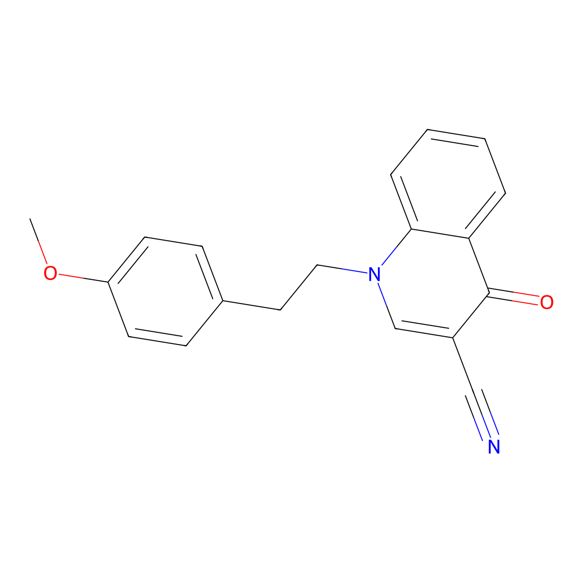 1-[2-(4-Methoxyphenyl)ethyl]-4-oxoquinoline-3-carbonitrile molecular structure, CAS 192514-57-1