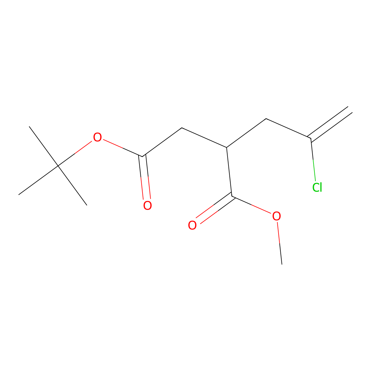 4-Tert-butyl 1-methyl 2-(2-chloroallyl)succinate molecular structure, CAS 192516-46-4