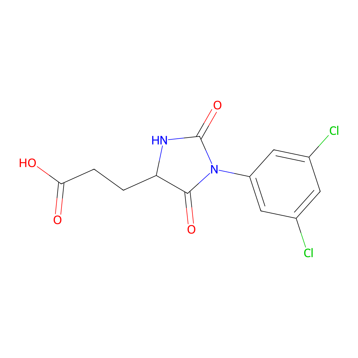 3-[1-(3,5-Dichlorophenyl)-2,5-dioxoimidazolidin-4-yl]propanoic acid molecular structure, CAS 1925182-72-4