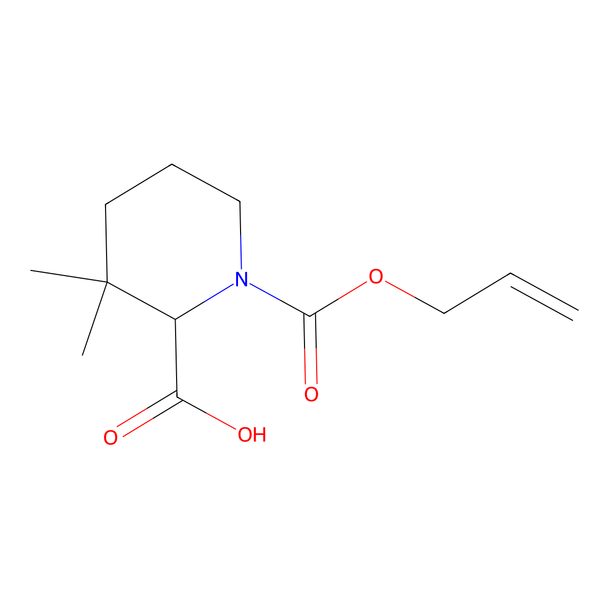 3,3-Dimethyl-1-[(prop-2-en-1-yloxy)carbonyl]piperidine-2-carboxylic acid molecular structure, CAS 1925219-51-7