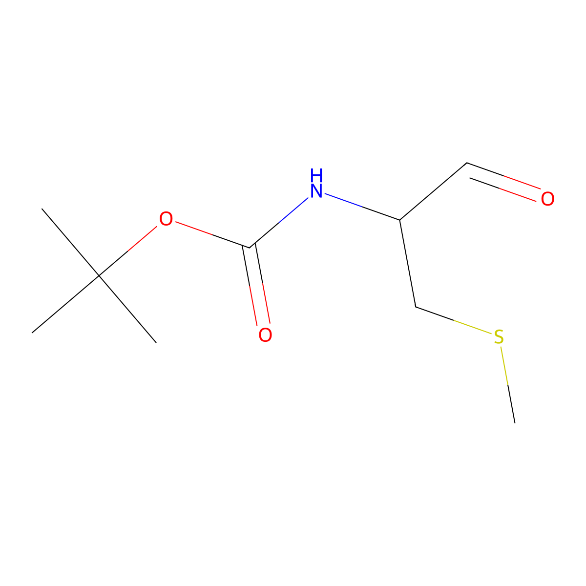 Carbamic acid, [1-formyl-2-(methylthio)ethyl]-, 1,1-dimethylethyl ester (9CI) molecular structure, CAS 192525-28-3