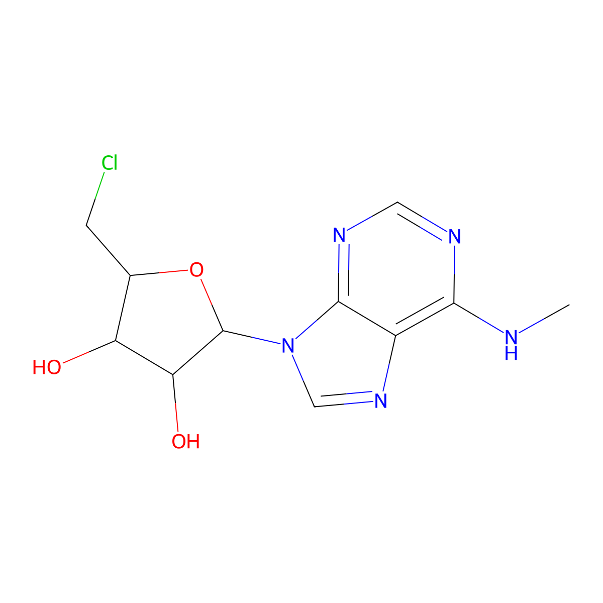 5'-Choloro-5'-deoxy-N6-methyladenosine molecular structure, CAS 19254-36-5