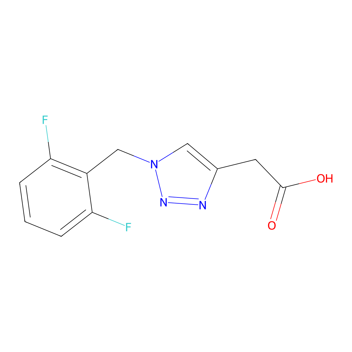 2-{1-[(2,6-difluorophenyl)methyl]-1H-1,2,3-triazol-4-yl}acetic acid molecular structure, CAS 1925447-50-2