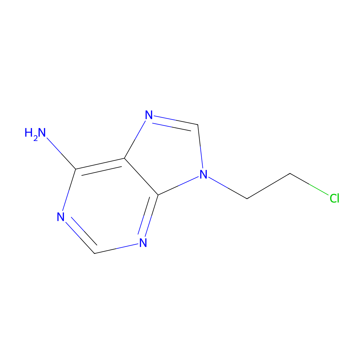 9-(2-Chloroethyl)-9H-purin-6-amine molecular structure, CAS 19255-48-2