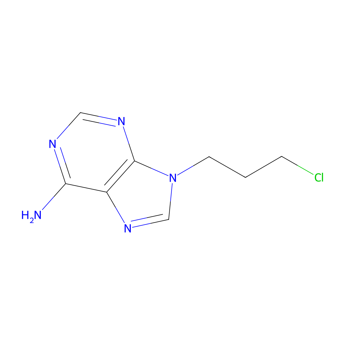 9-(3-chloropropyl)-9H-purin-6-amine molecular structure, CAS 19255-49-3