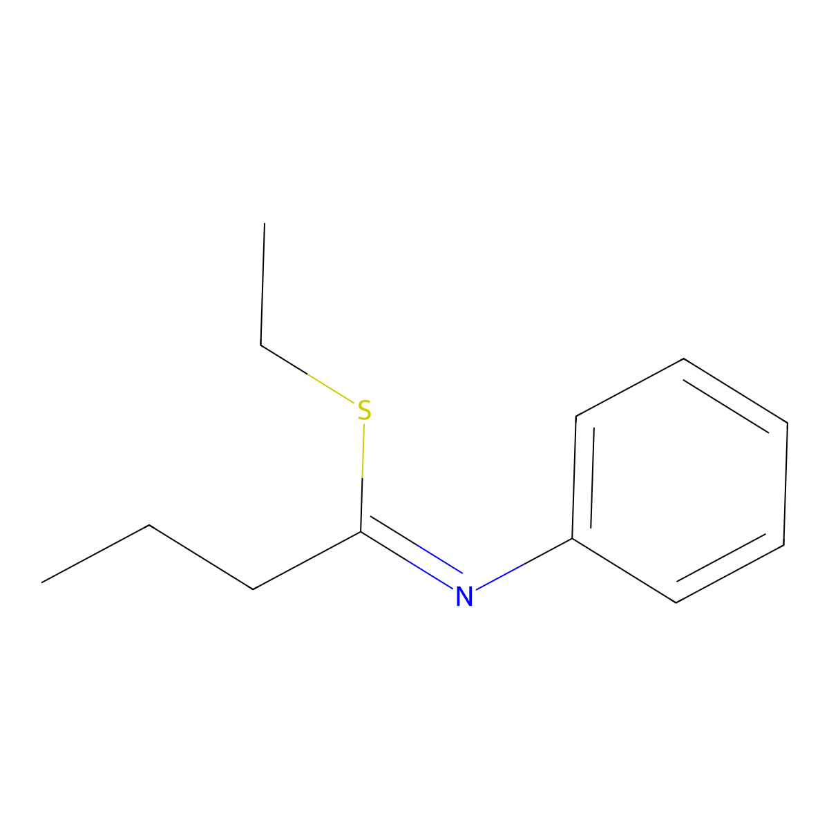 ethyl N-phenylbutanimidothioate molecular structure, CAS 19255-90-4