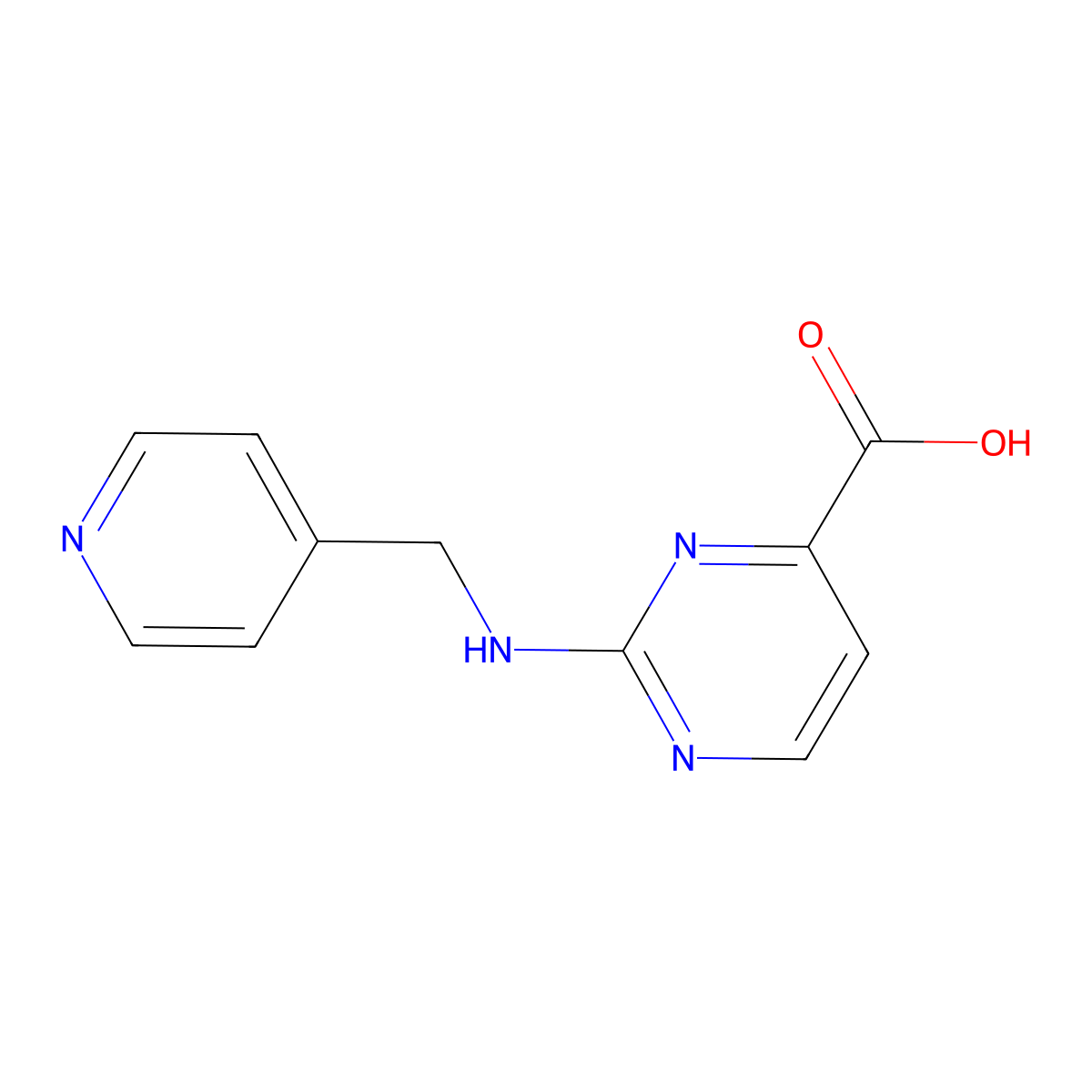 2-{[(Pyridin-4-yl)methyl]amino}pyrimidine-4-carboxylic acid molecular structure, CAS 1925508-19-5
