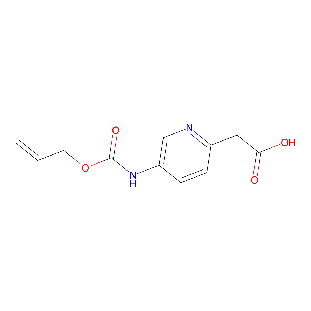2-(5-{[(Prop-2-en-1-yloxy)carbonyl]amino}pyridin-2-yl)acetic acid molecular structure, CAS 1925532-89-3