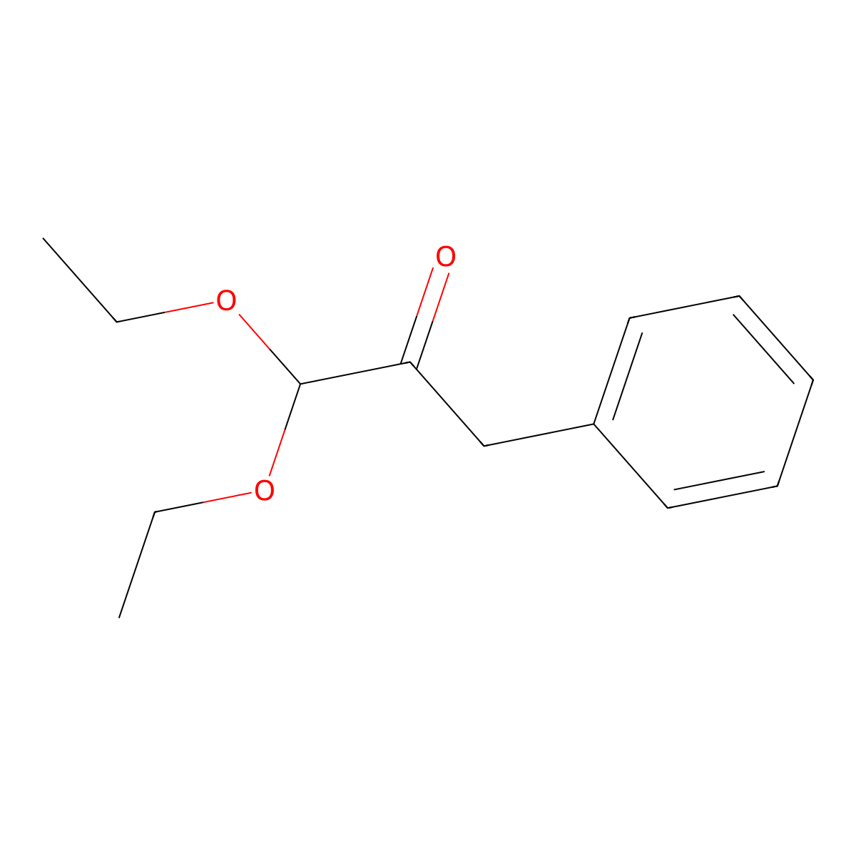 2-Propanone, 1,1-diethoxy-3-phenyl- molecular structure, CAS 19256-31-6