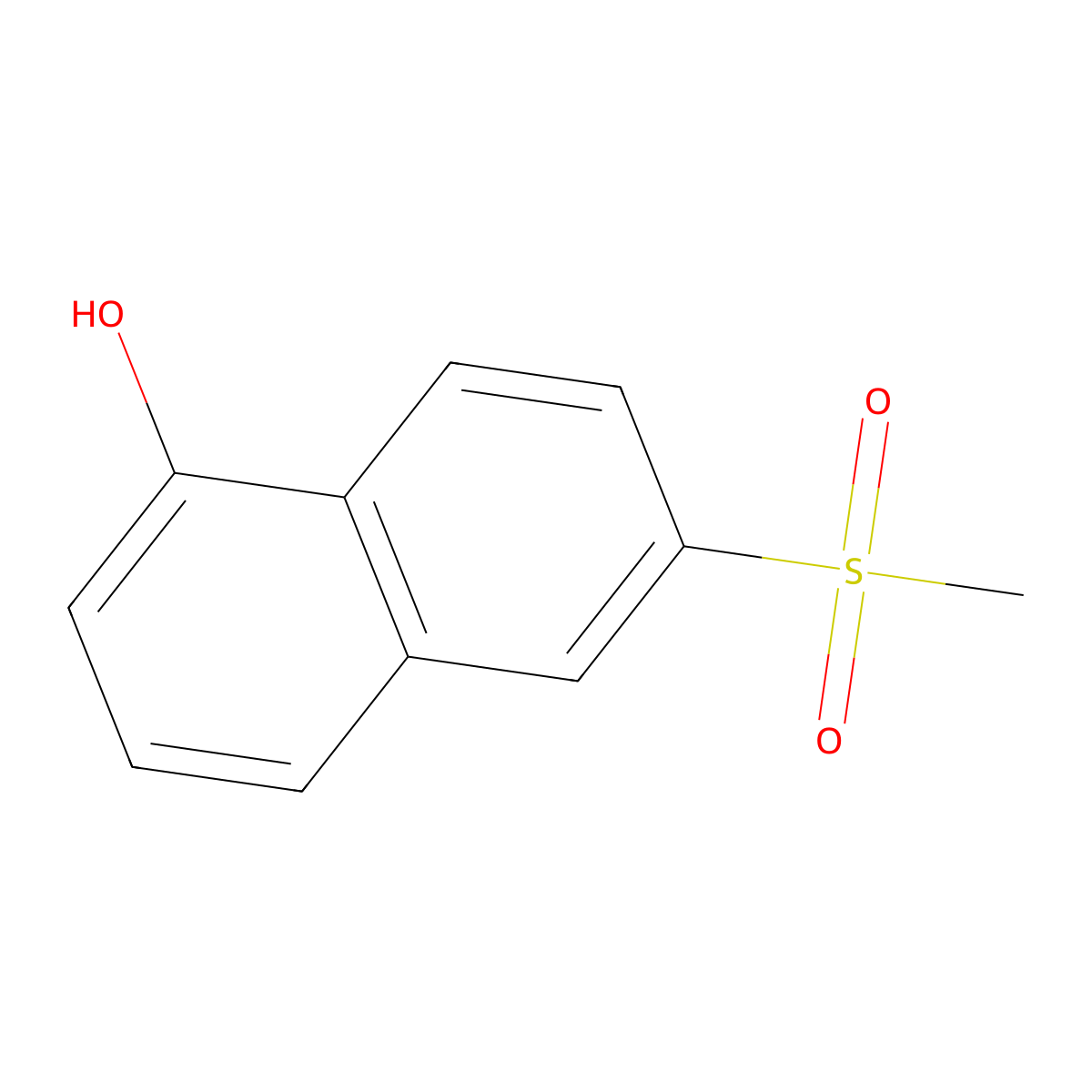 6-Methylsulfonylnaphthalen-1-ol molecular structure, CAS 19256-73-6