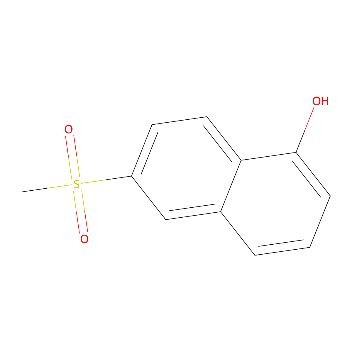 6-Methylsulfonylnaphthalen-1-ol molecular structure, CAS 19256-73-6