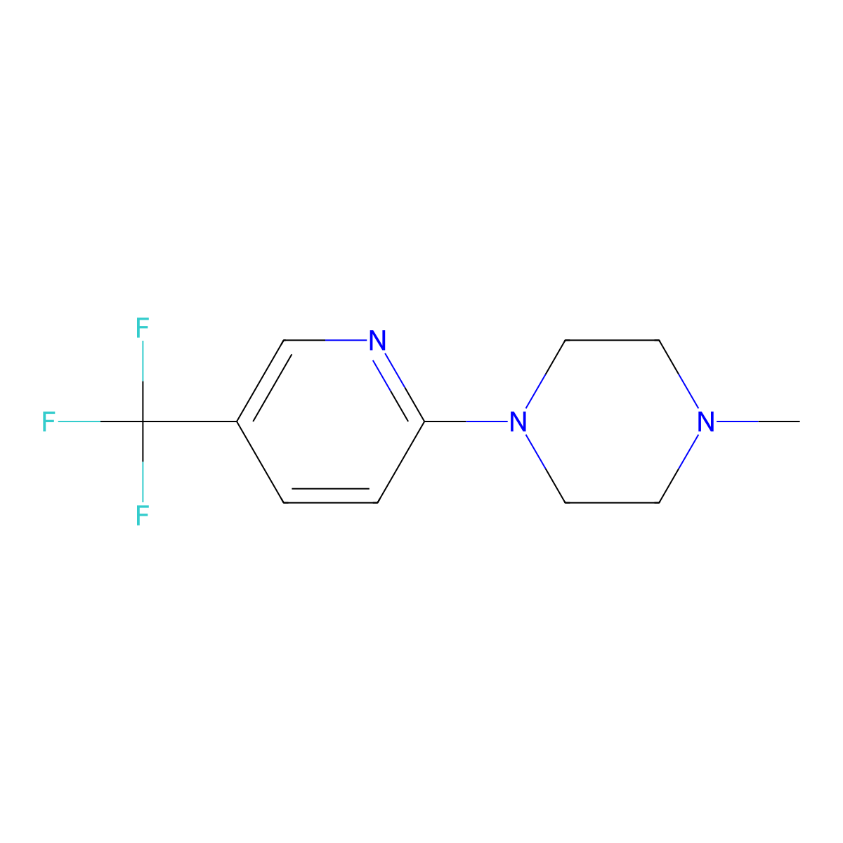 1-Methyl-4-(5-(trifluoromethyl)pyridin-2-yl)piperazine molecular structure, CAS 192564-53-7