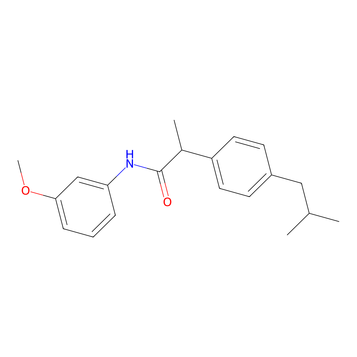 2-(4-isobutylphenyl)-N-(3-methoxyphenyl)propanamide molecular structure, CAS 192581-87-6
