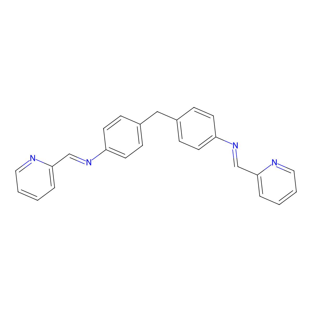 Benzenamine, 4,4'-methylenebis[N-(2-pyridinylmethylene)- molecular structure, CAS 192586-42-8