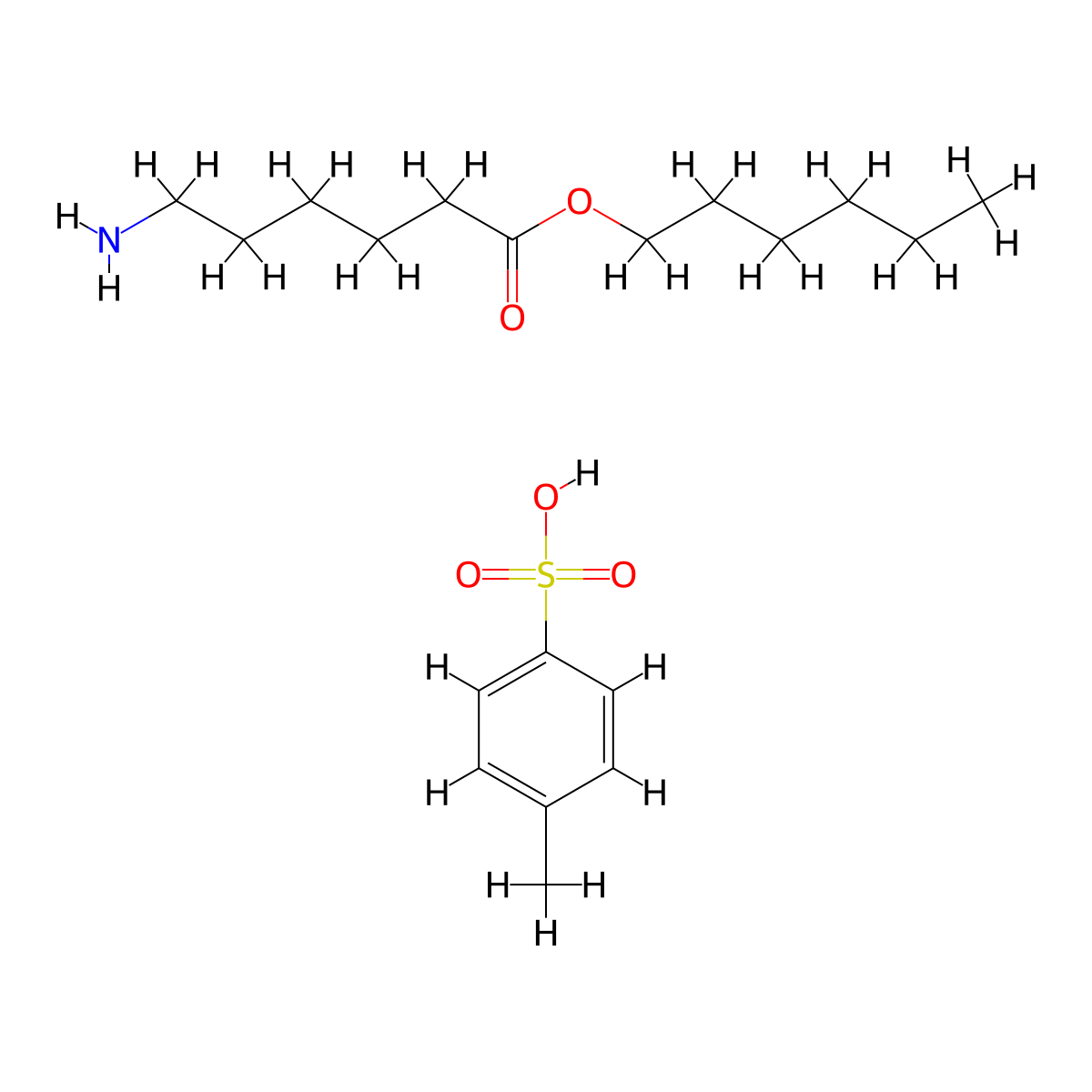 Hexyl 6-aminohexanoate 4-methylbenzenesulfonate molecular structure, CAS 1926-86-9