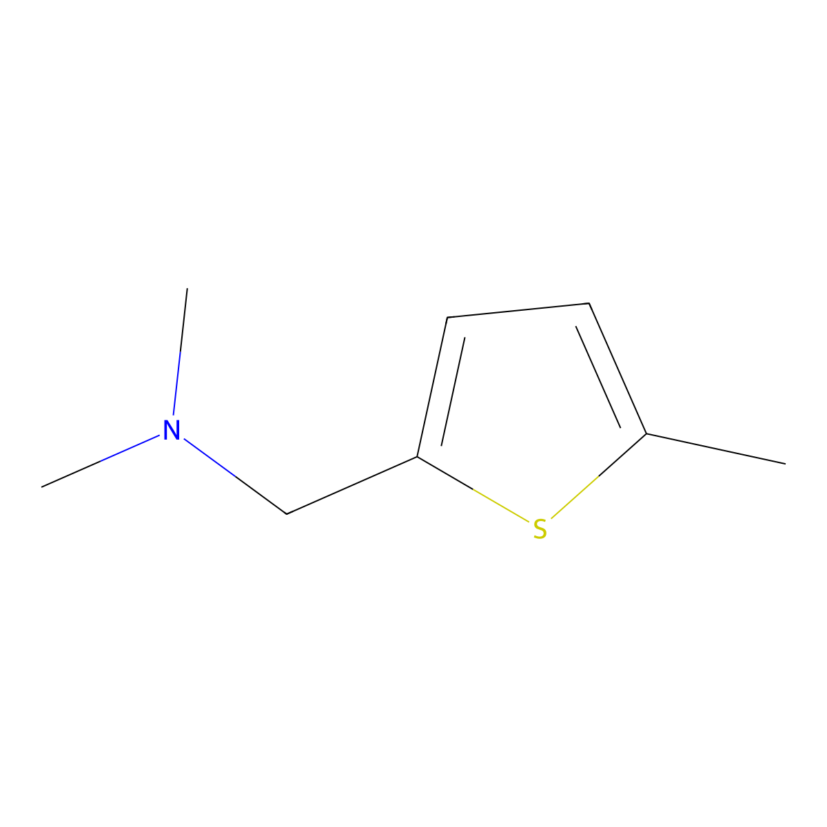 N,N-dimethyl-1-(5-methyl-2-thienyl)methanamine molecular structure, CAS 19260-96-9