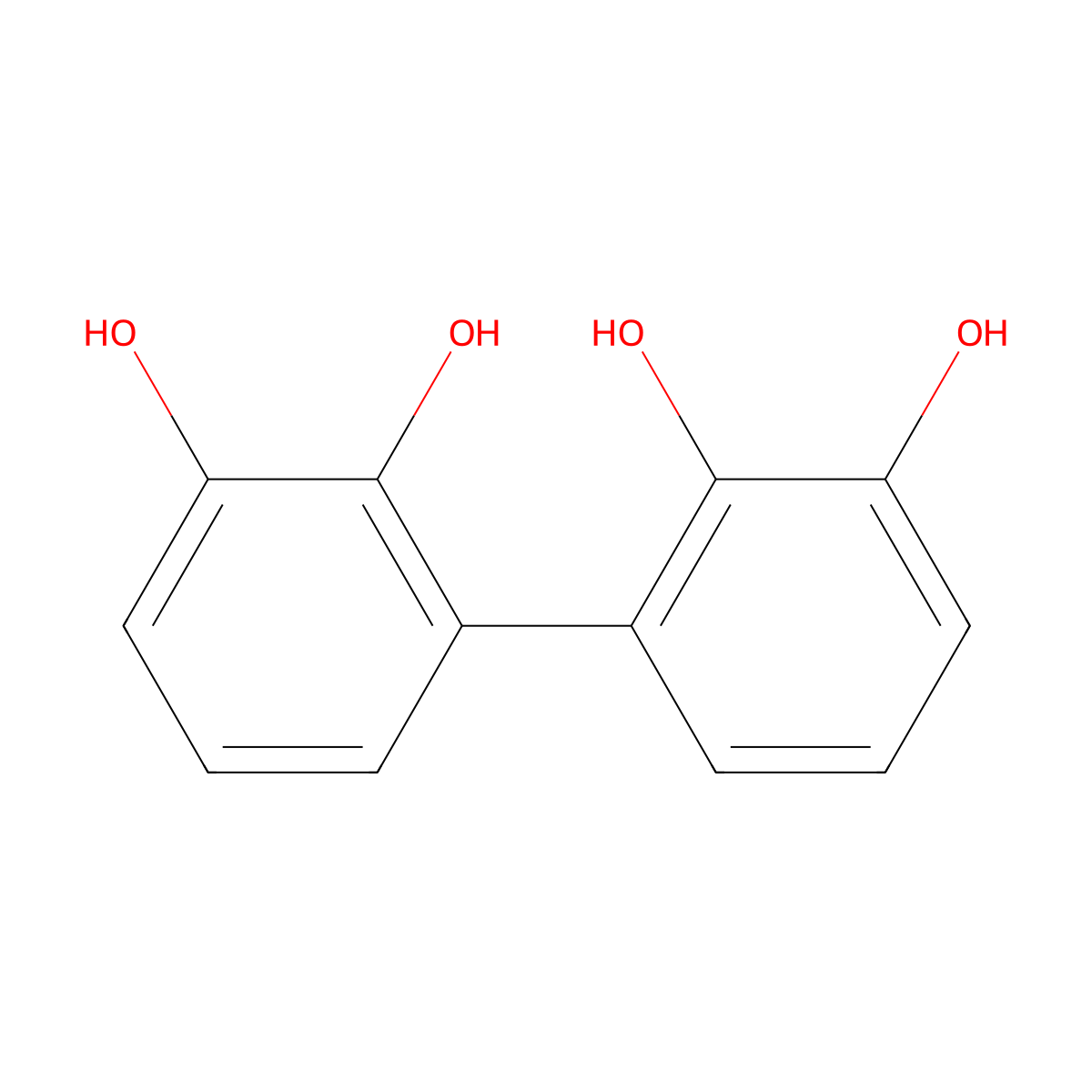 [1,1'-Biphenyl]-2,2',3,3'-tetrol molecular structure, CAS 19261-03-1