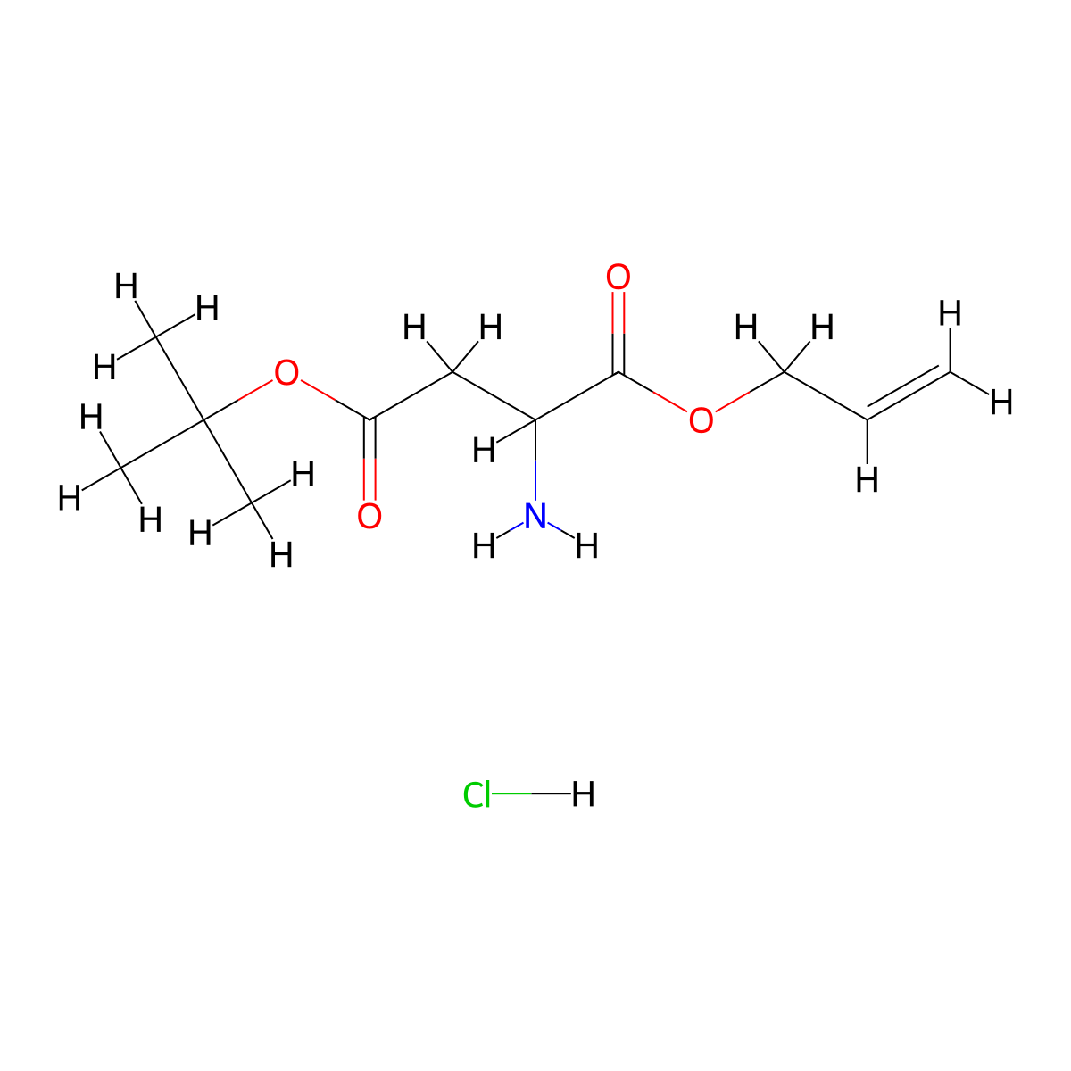 H-D-Asp(OtBu)-allyl ester HCl molecular structure, CAS 1926162-99-3