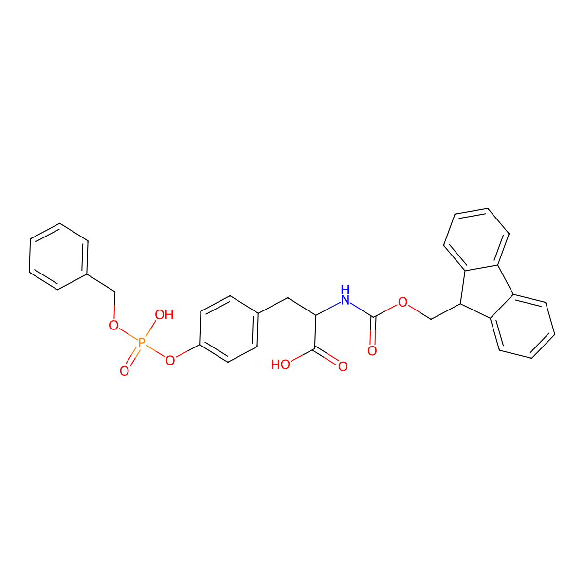 Fmoc-D-Tyr(PO(OBzl)OH)-OH molecular structure, CAS 1926163-10-1