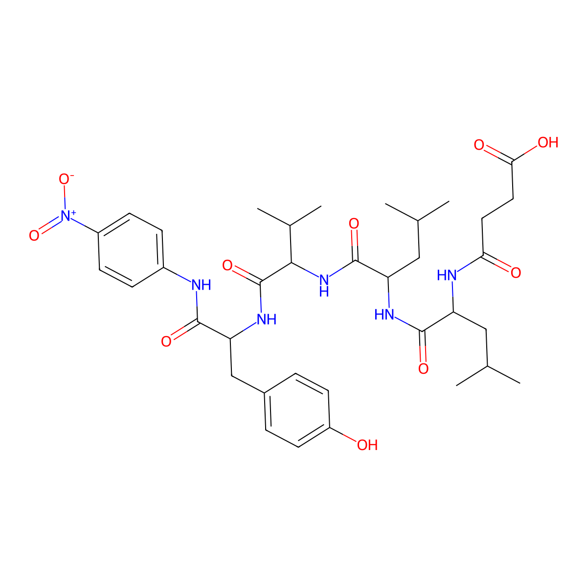 Suc-Leu-Leu-Val-Tyr-pNA molecular structure, CAS 1926163-44-1