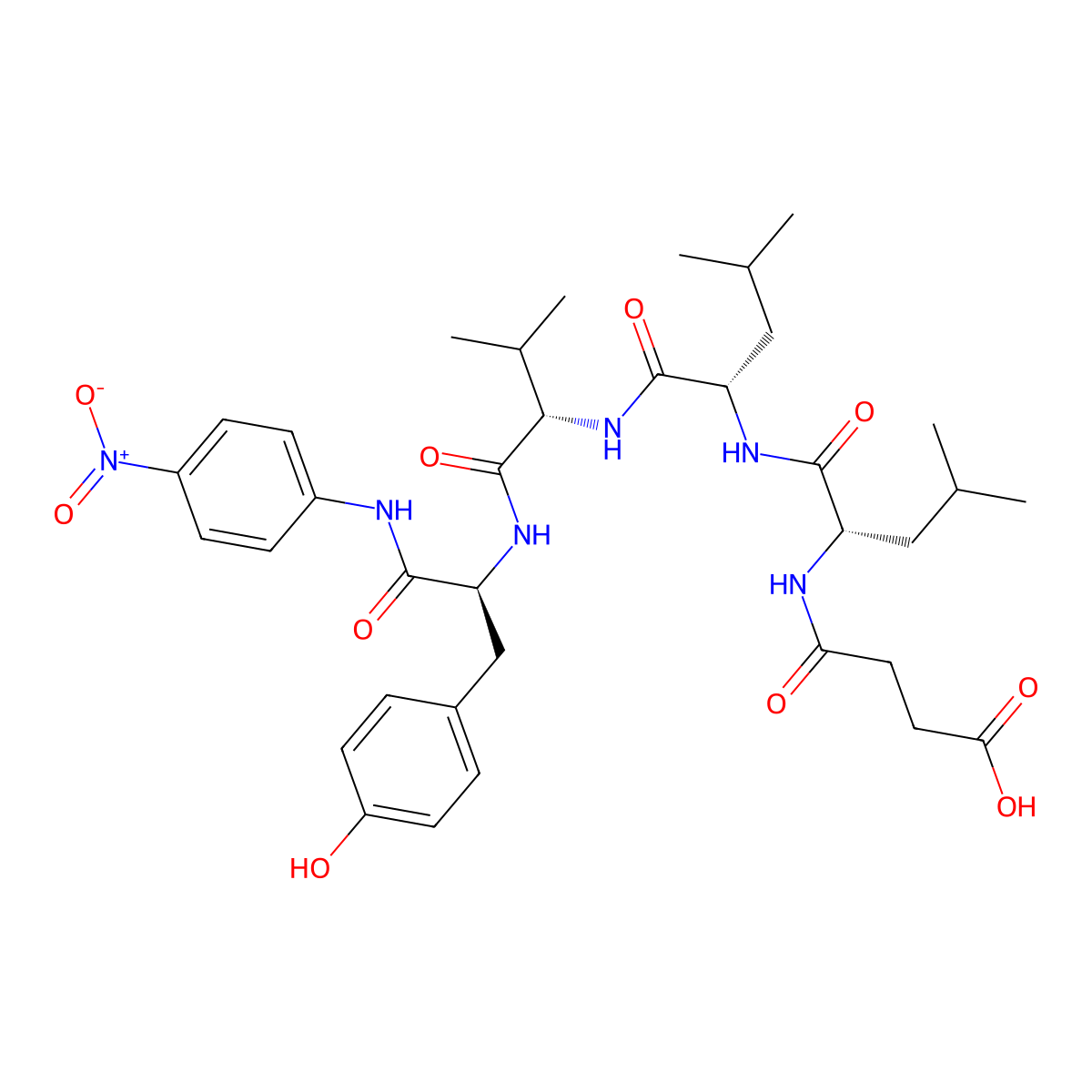 Suc-Leu-Leu-Val-Tyr-pNA molecular structure, CAS 1926163-44-1