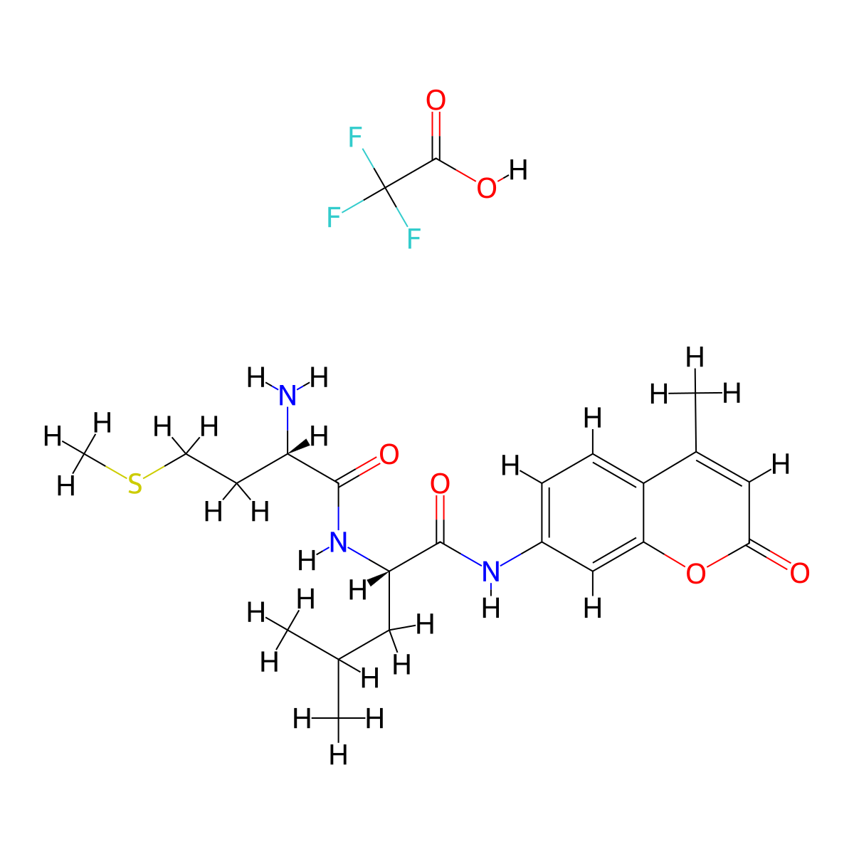 H-Met-Leu-AMC TFA molecular structure, CAS 1926163-55-4