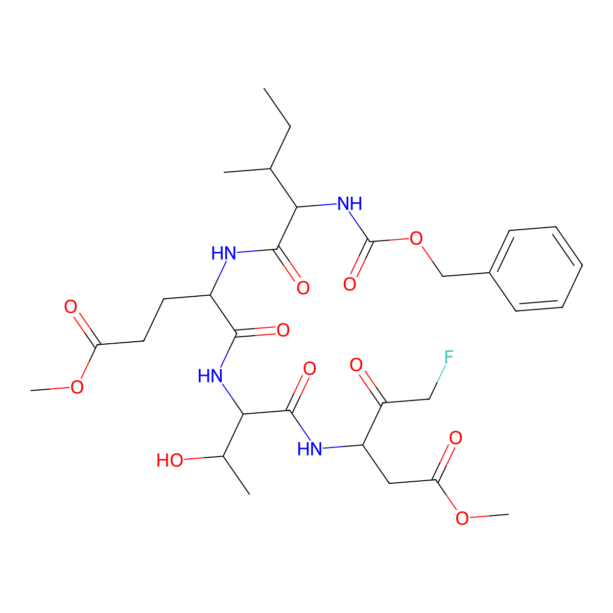 Z-Ile-Glu(OMe)-Thr-DL-Asp(OMe)-fluoromethylketone molecular structure, CAS 1926163-59-8