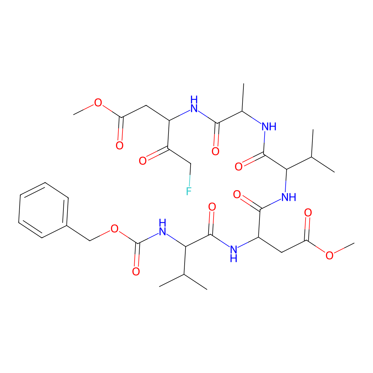 Z-Val-Asp(OMe)-Val-Ala-DL-Asp(OMe)-fluoromethylketone molecular structure, CAS 1926163-61-2