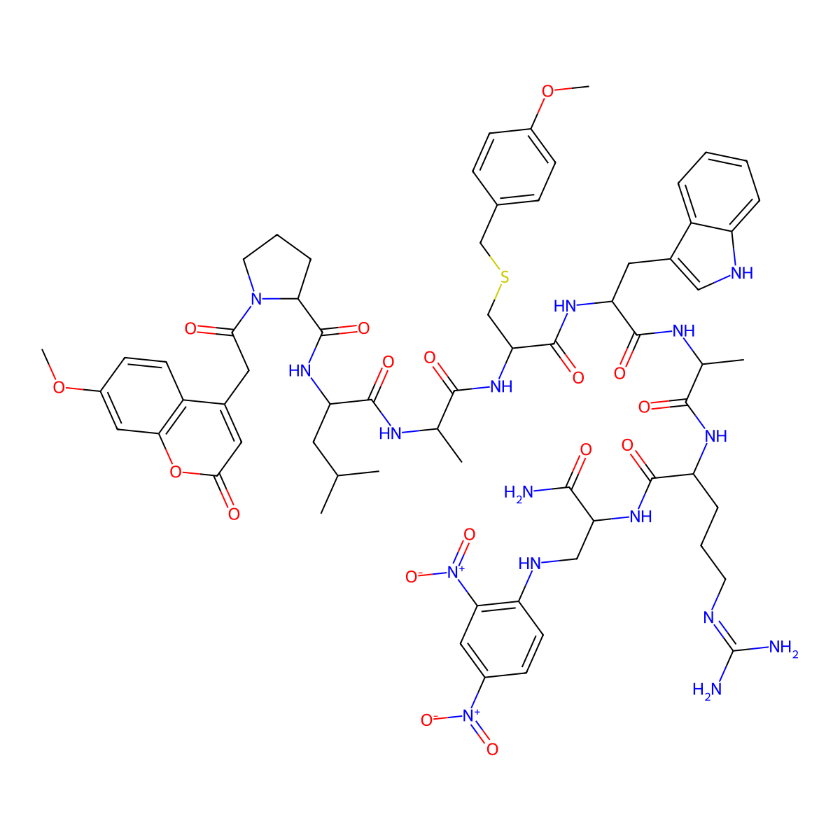 Mca-PLAC(p-OMeBz)-WAR(Dpa)-NH2 molecular structure, CAS 1926163-82-7