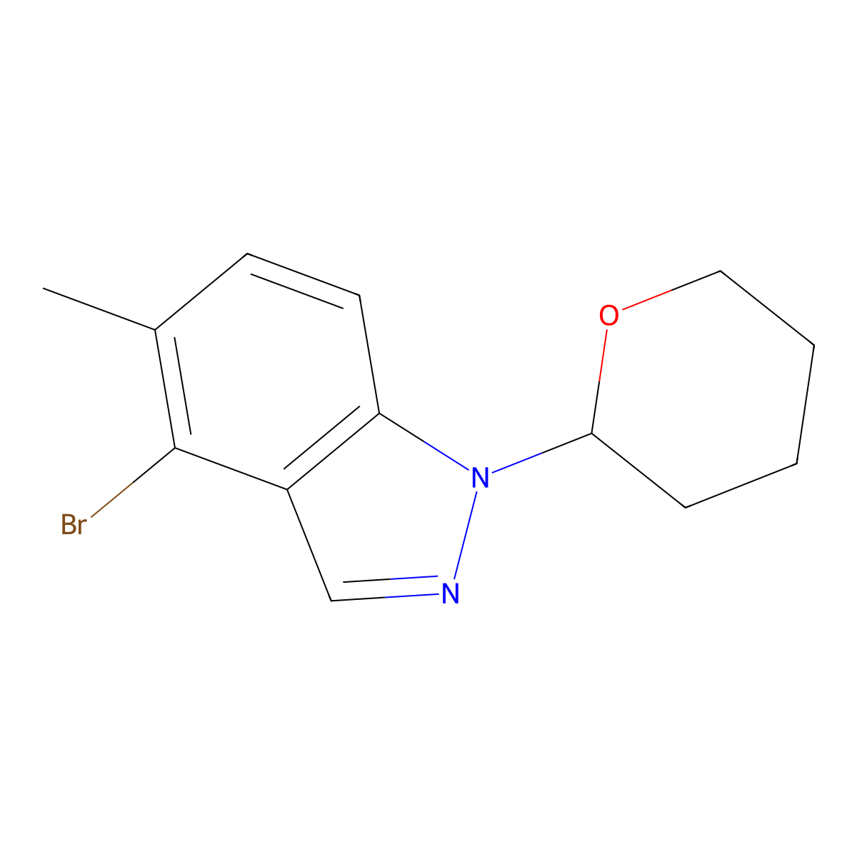4-Bromo-5-methyl-1-(tetrahydro-2H-pyran-2-yl)-1H-indazole molecular structure, CAS 1926172-50-0
