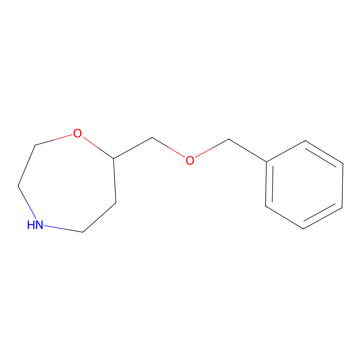 7-((Benzyloxy)methyl)-1,4-oxazepane molecular structure, CAS 1926190-22-8