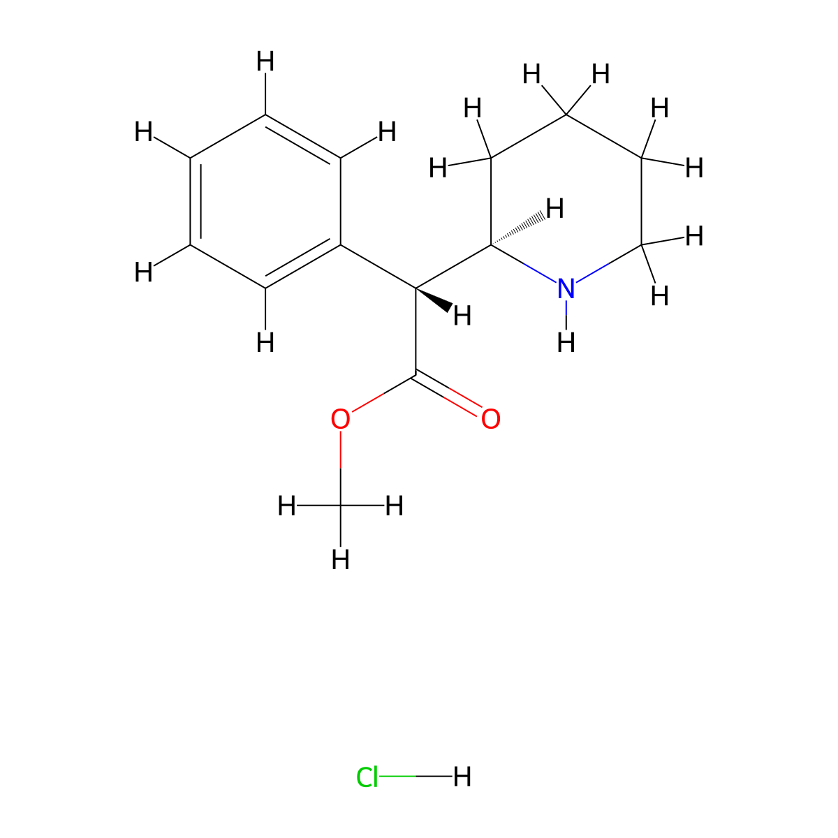 Focalin molecular structure, CAS 19262-68-1