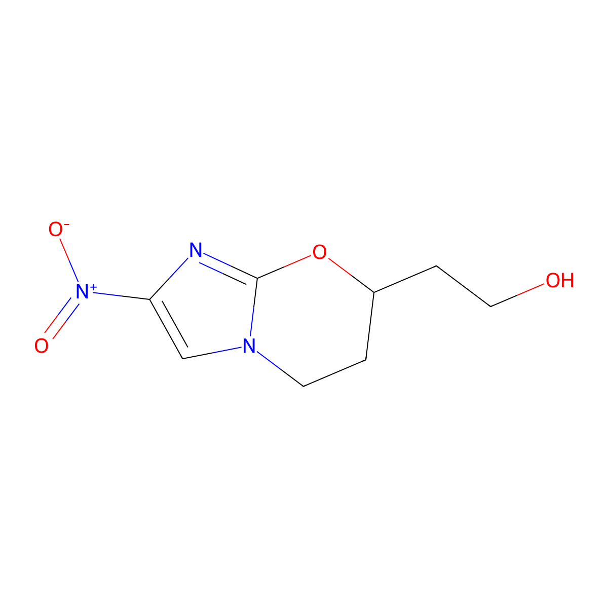 2-(2-Nitro-6,7-dihydro-5H-imidazo[2,1-b][1,3]oxazin-7-yl)ethanol molecular structure, CAS 1926207-79-5