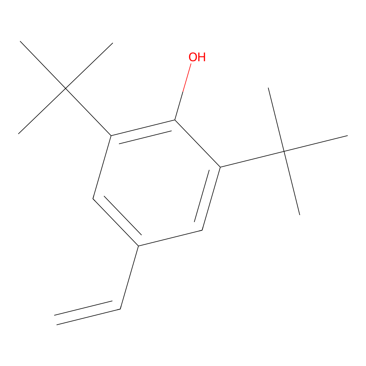 2,6-Di-tert-butyl-4-vinylphenol molecular structure, CAS 19263-36-6