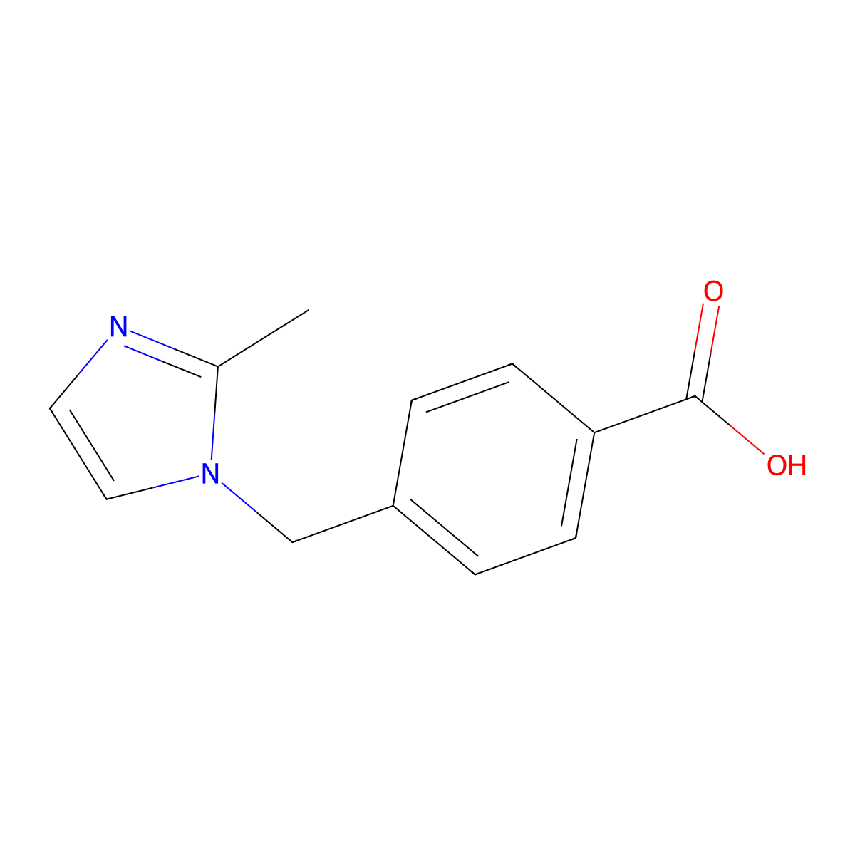 4-(2-Methyl-imidazol-1-ylmethyl)-benzoic acid molecular structure, CAS 192637-18-6