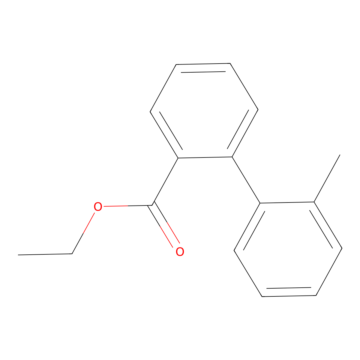 [1,1'-Biphenyl]-2-carboxylic acid, 2'-methyl-, ethyl ester molecular structure, CAS 192637-88-0