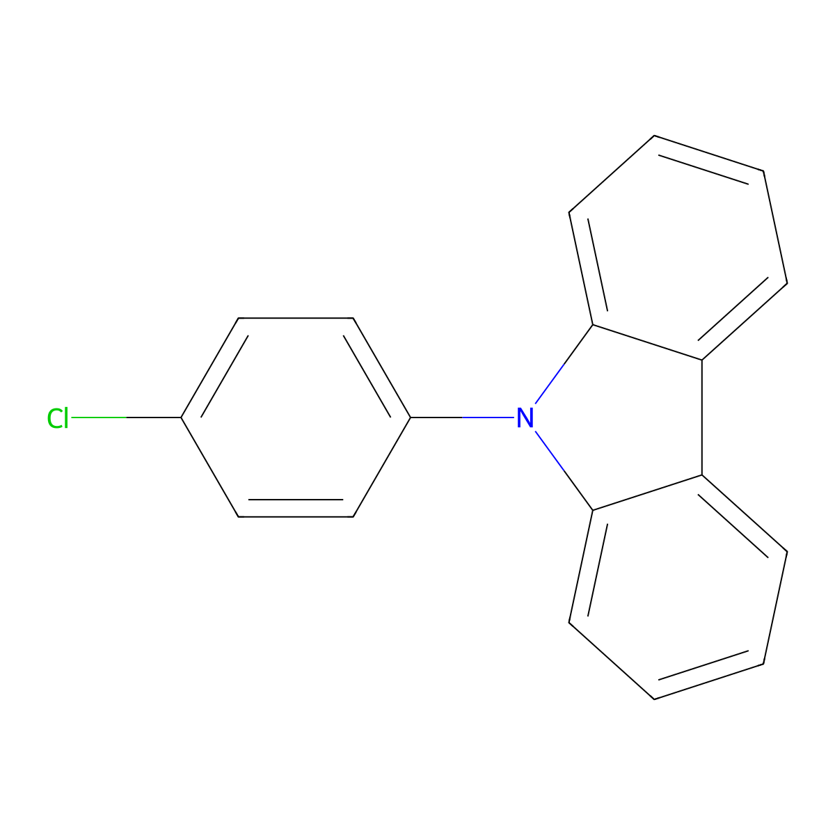 9-(4-Chlorophenyl)-9H-carbazole molecular structure, CAS 19264-71-2