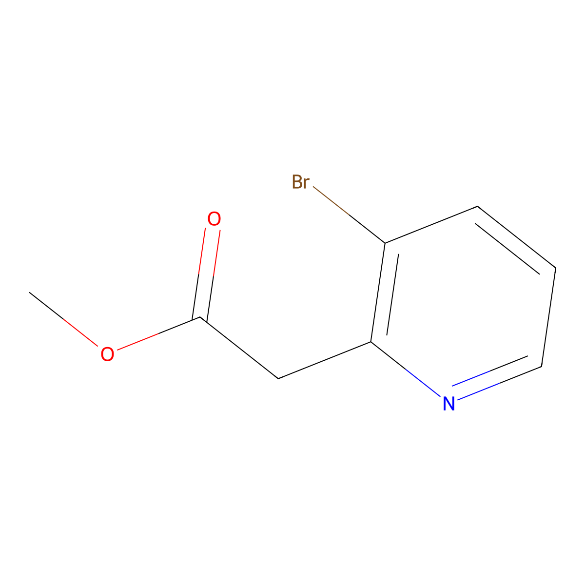 Methyl 2-(3-bromopyridin-2-yl)acetate molecular structure, CAS 192642-95-8